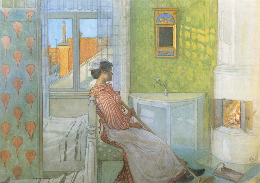 Carl Larsson Reading on the Veranda